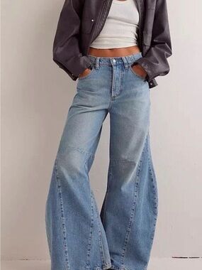Free People We the Free Eden Slouchy Wide Leg Jean Boho